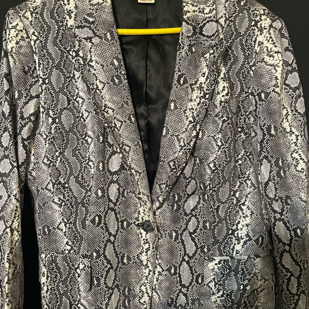 Michael Kors Gray Snake Print Blazer